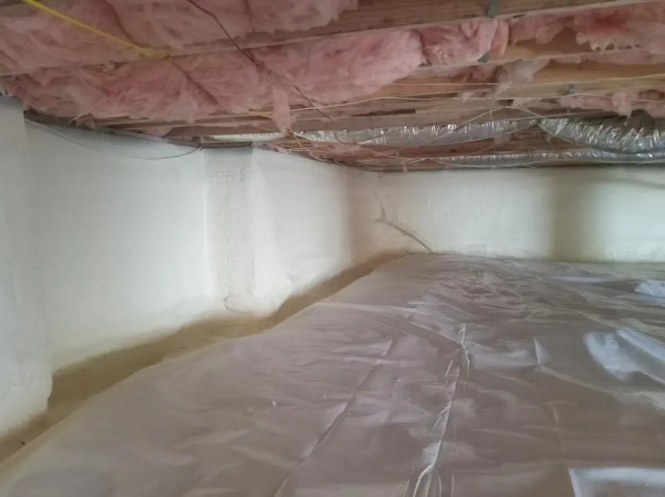 Crawl space encapsulation with closed-cell spray foam for Roof Waterproofing in Brunswick